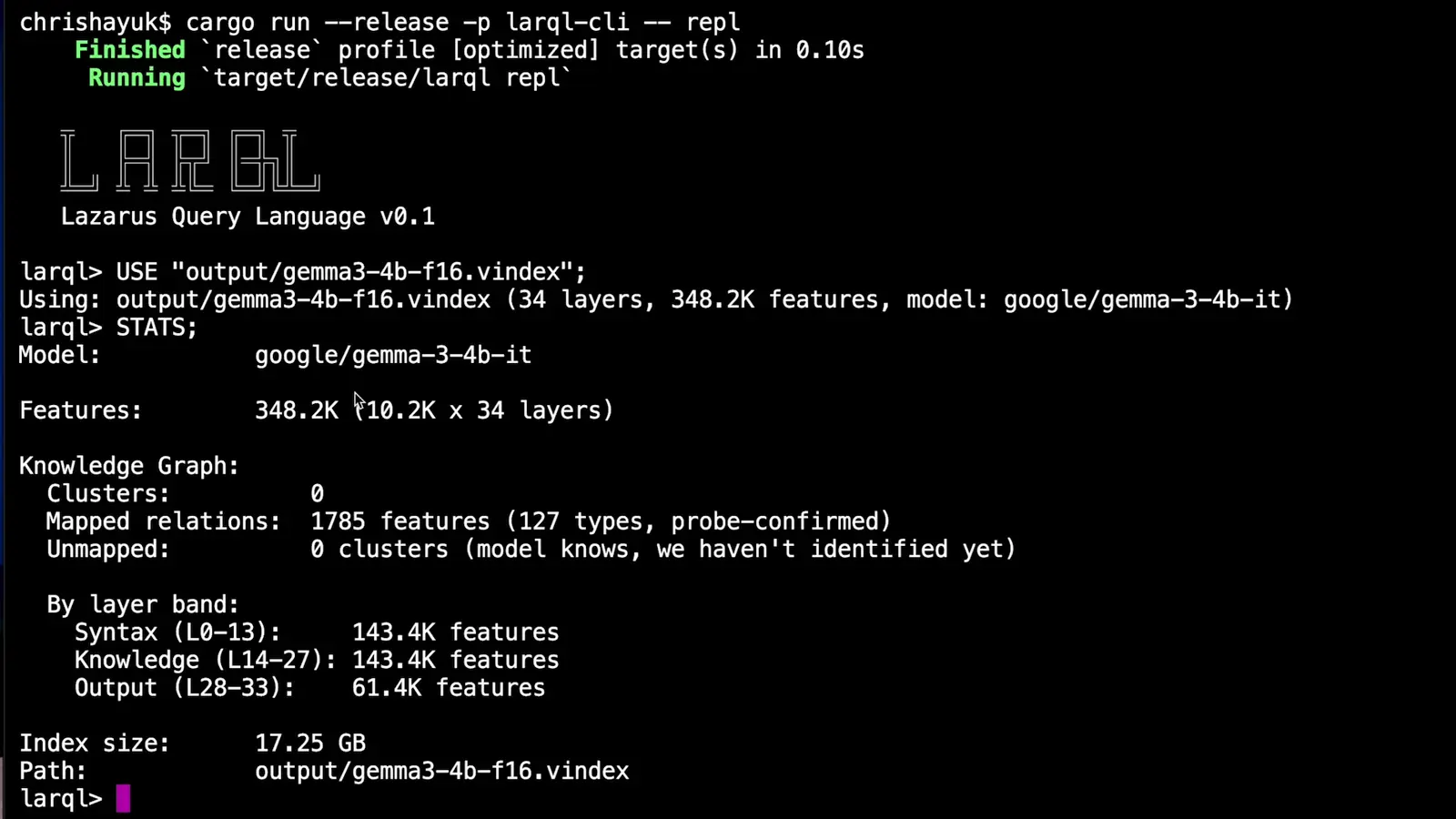 LARQL · querying a learned system